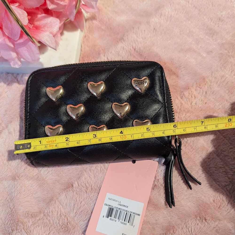 NWT Juicy Couture Black Double Zip Wallet - Picture 8 of 11